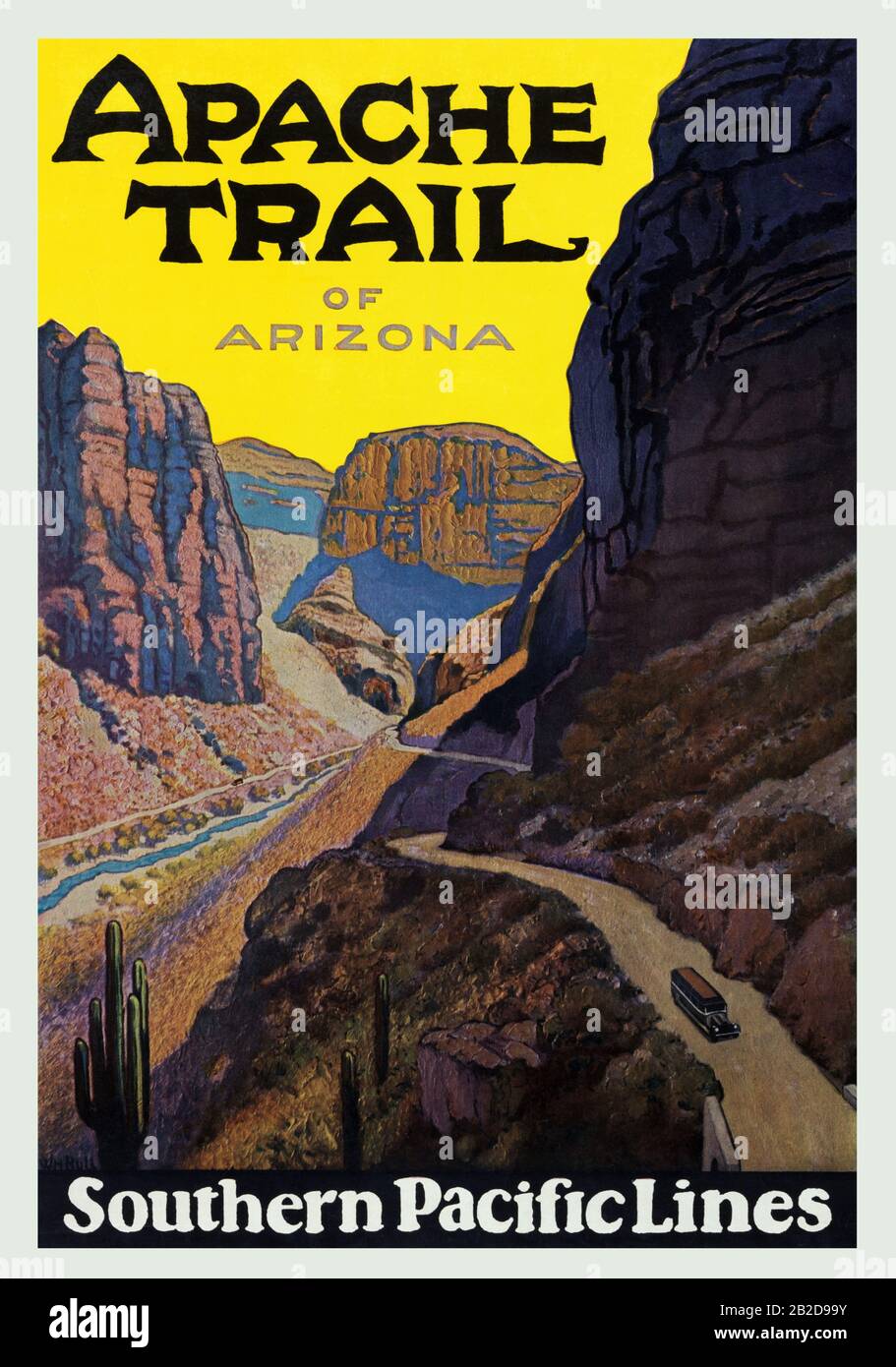 Apache Trail of Arizona. Southern Pacific Stock Photo