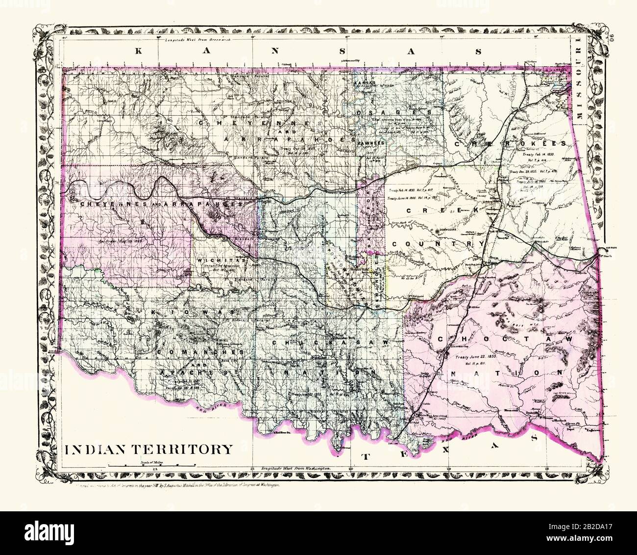 Indian Territory 1883 Stock Photo