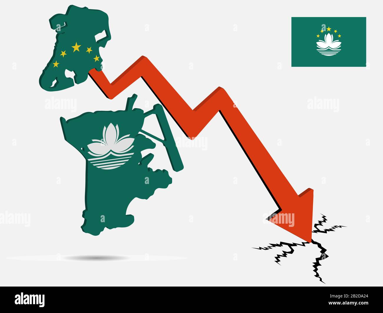 Macau economic crisis vector illustration Eps 10 Stock Vector