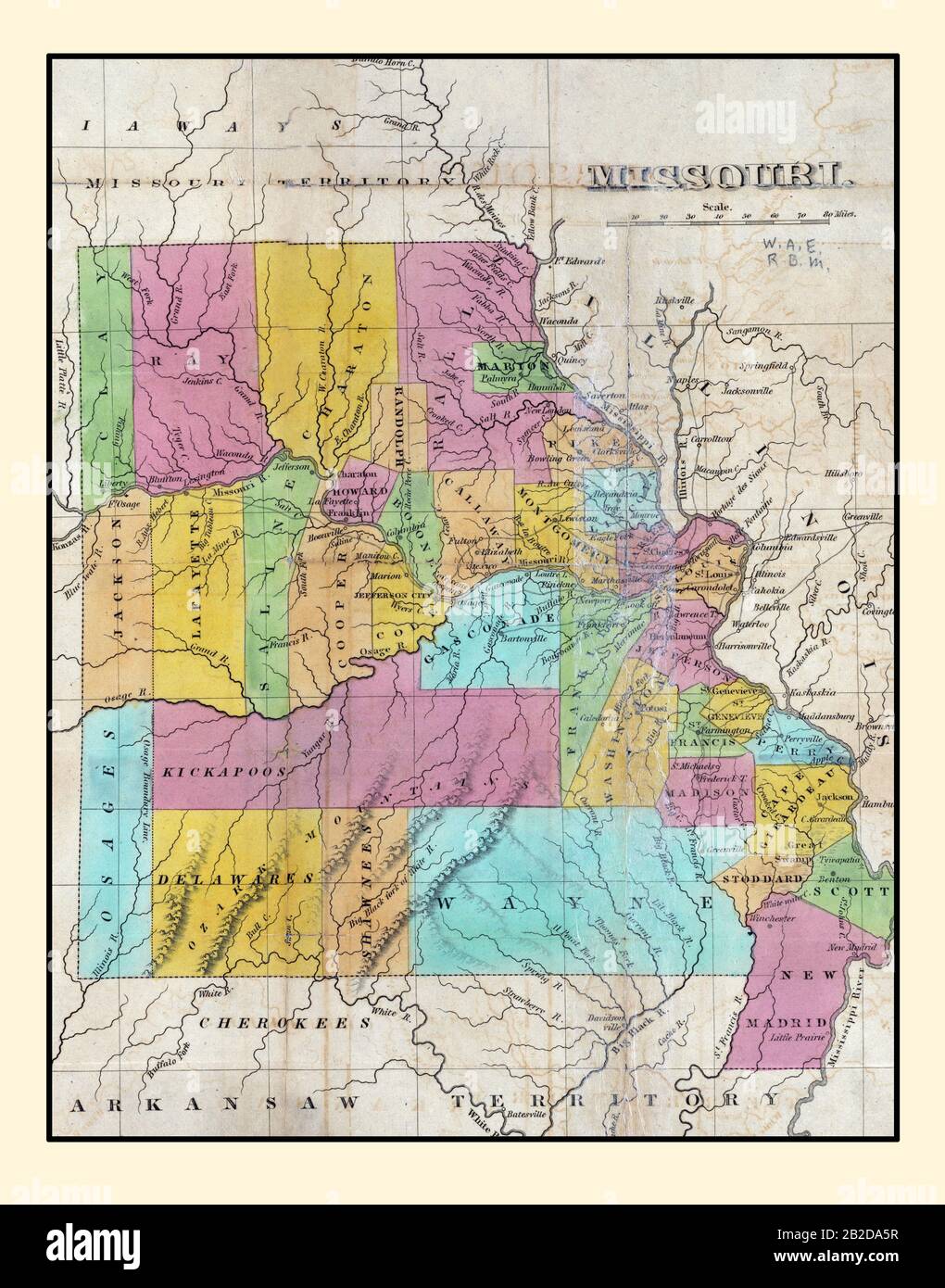 Missouri 1830 Stock Photo