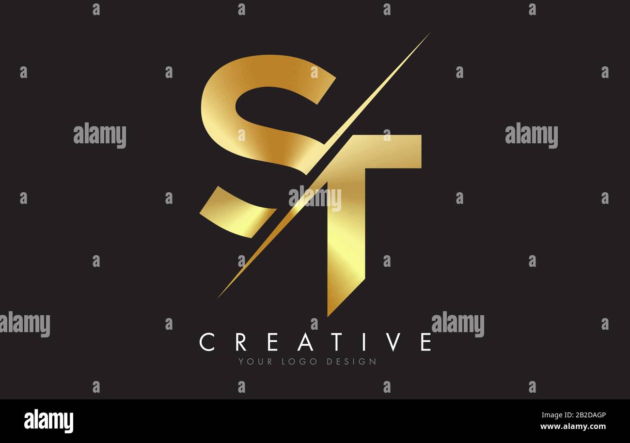 Gold Artistic Letter Logos Design