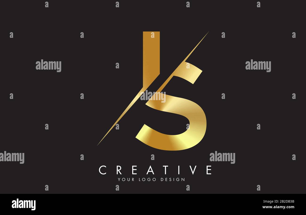 IS I S Golden Letter Logo Design with a Creative Cut. Creative logo