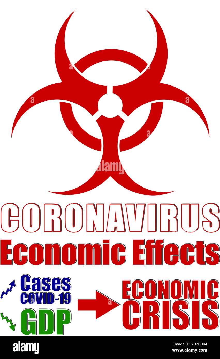 Vector illustration on the coronavirus economic effects Stock Vector