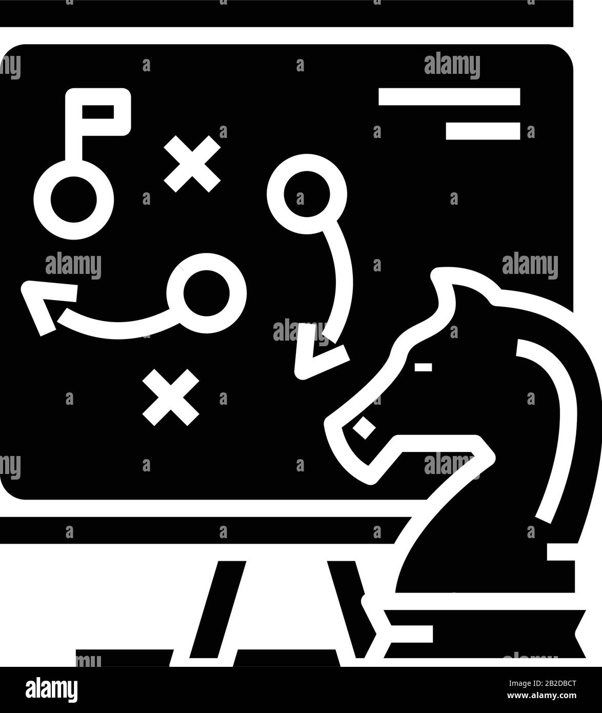 Knight move black icon, concept illustration, vector flat symbol, glyph sign. Stock Vector