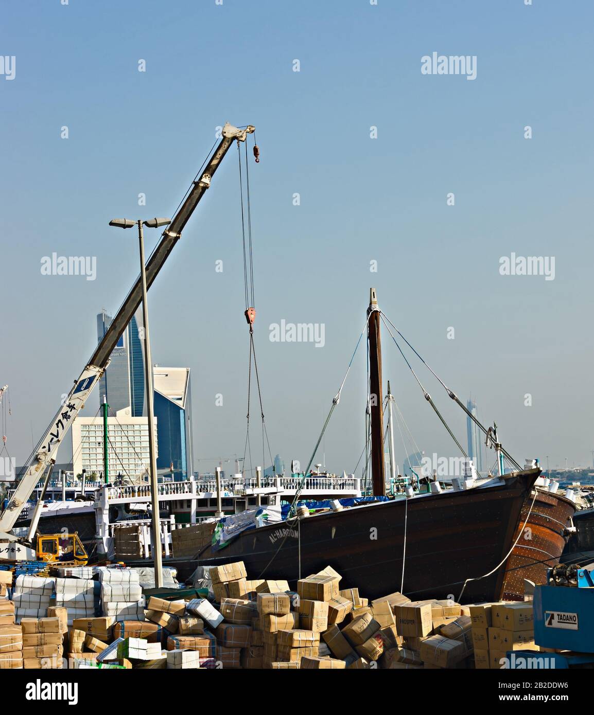 Loading Ship Ramp Uae DUBAI, UAE-NOVEMBER 13: Loading a ship in Port Said on November 13 ...