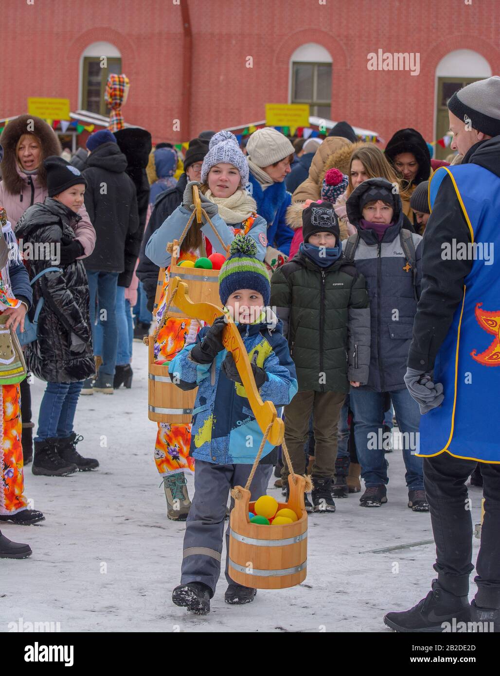 Rabbit Island. St. Petersburg. Russia. 03/01/2020. Celebration of Maslenitsa on the territory of the Peter and Paul Fortress in St. Petersburg. Stock Photo
