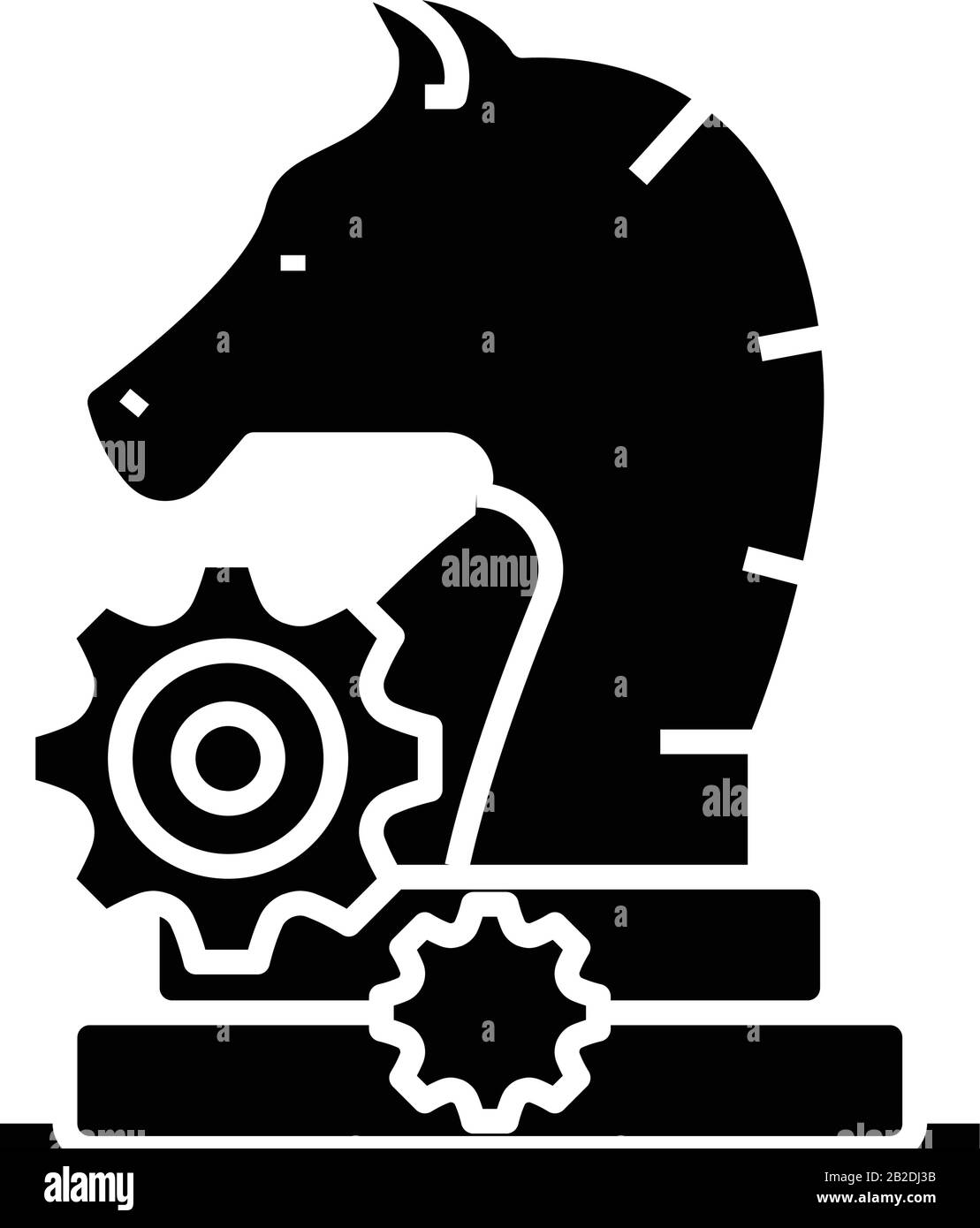 Knight move black icon, concept illustration, vector flat symbol, glyph ...