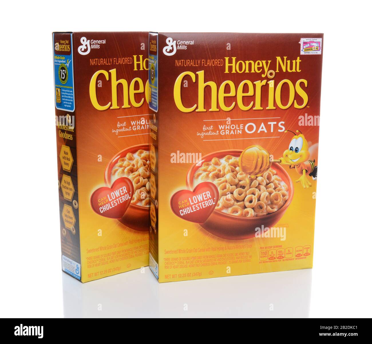 IRVINE, CA - FEBRUARY 19, 2015: Two boxes of Honey Nut Cheerios. Introduced  in 1979 by General Mills it is a slightly sweeter version of the original  Stock Photo - Alamy