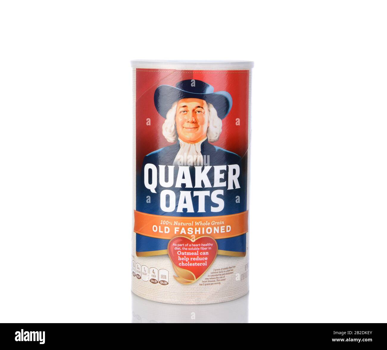 IRVINE, CA - January 05, 2014: A box of Quaker Oats Old Fashioned. Founded in 1901 the Quaker Oats Company has been owned by Pepsico since 2001. Stock Photo