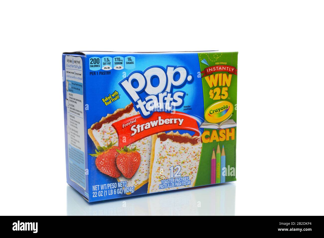IRVINE, CA - JANUARY 4, 2018: Strawberry Pop Tarts. a brand pre-baked, convenience food toaster pastries that the Kellogg Company introduced in 1964. Stock Photo