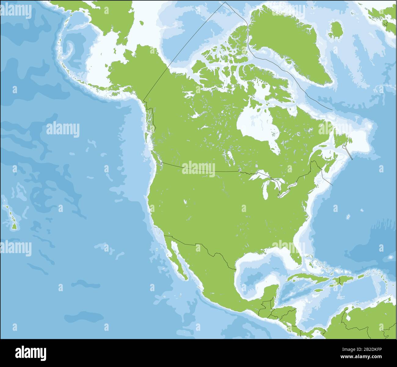 Map of North America Stock Vector