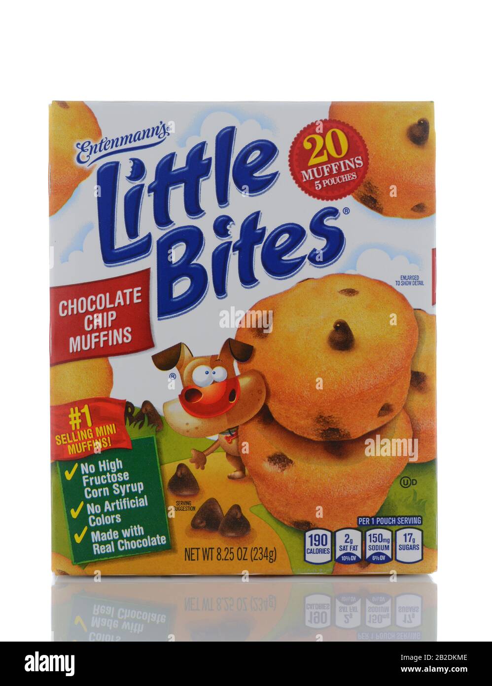 IRVINE, CALIF - SEPT 12, 2018: Entenmanns Little Bites Chocolate Chip Muffins. The number one selling mini muffin. Stock Photo
