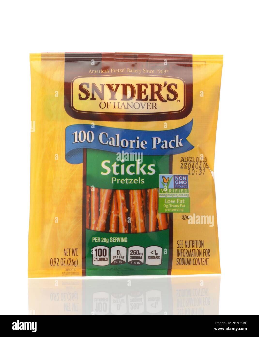 IRVINE, CALIFORNIA - MAY 22, 2019:  A package of Snyders of Hanover Pretzel Sticks. Stock Photo