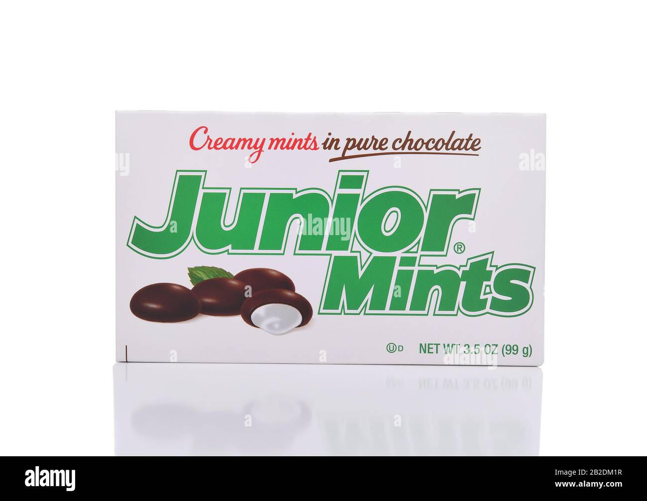 IRVINE, CALIFORNIA - JANUARY 22, 2017: Junior Mints. The candy was introduced in 1949 in Cambridge, Massachusetts by the James O. Welch Company. Stock Photo
