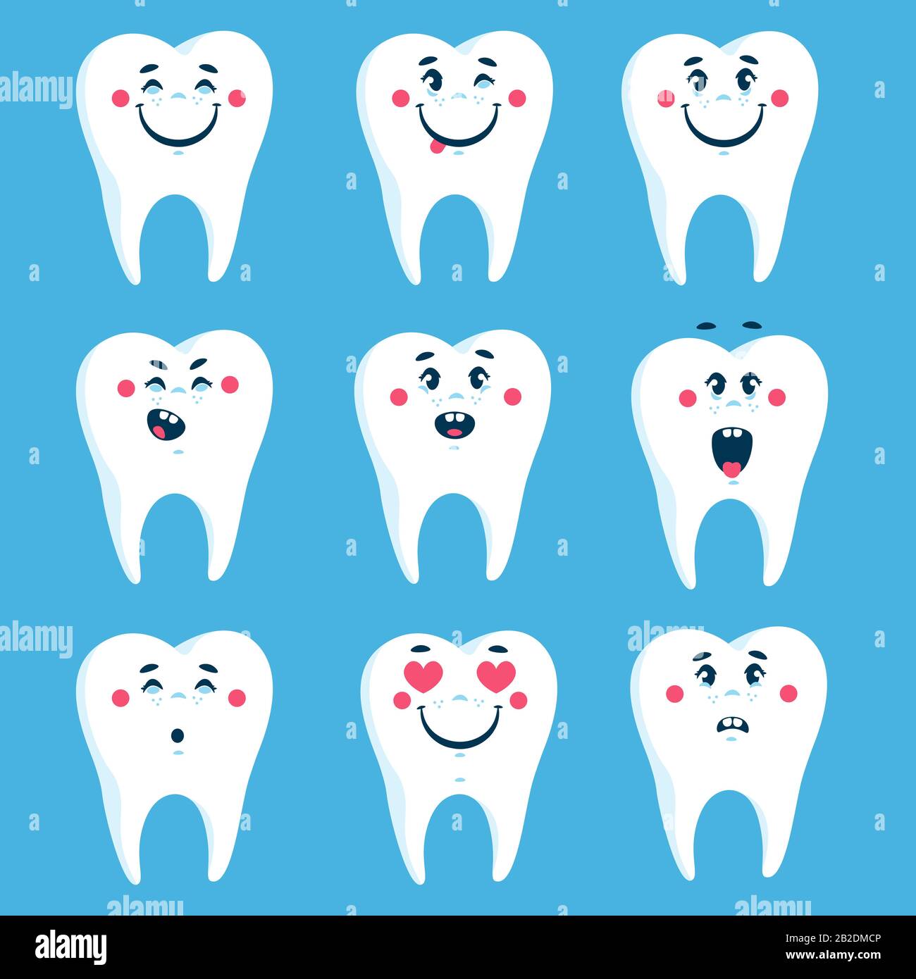 Dental flat cartoon illustration for your design Stock Vector
