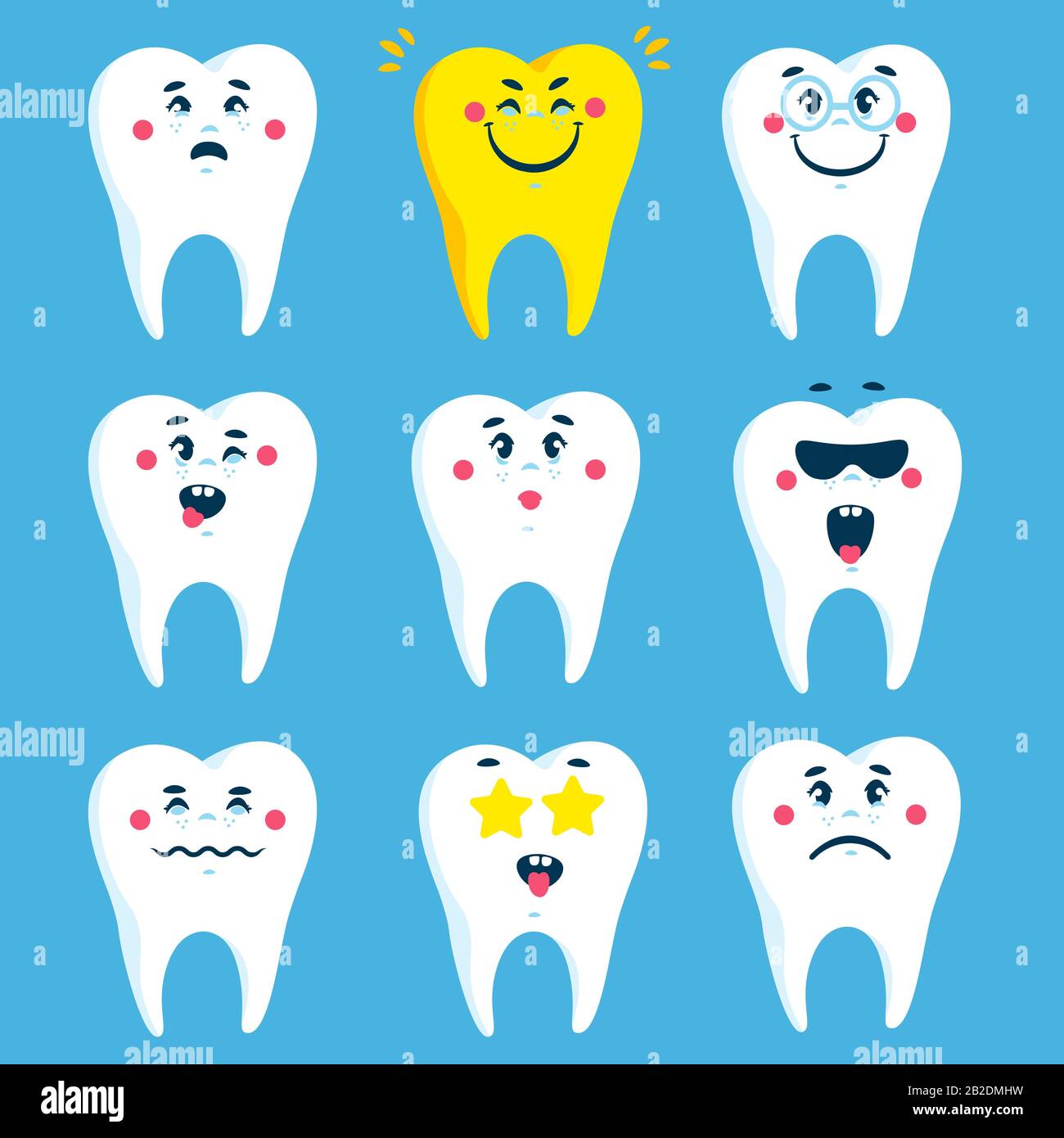Flat Dental cartoon illustration for your design Stock Vector