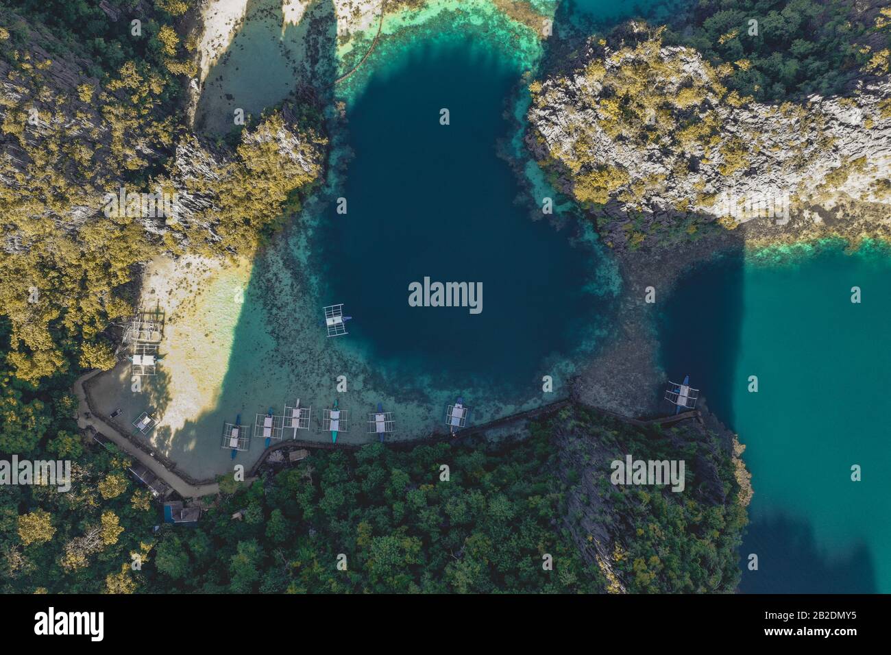 Aerial view of Barracuda lake in Coron, Palawan, Philippines Stock ...