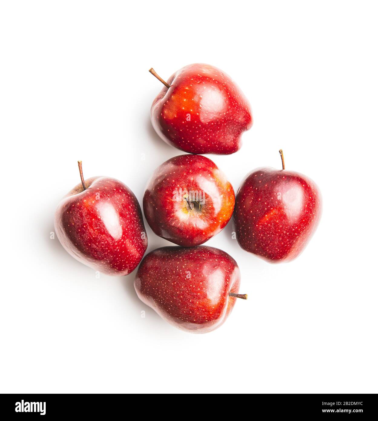 Ripe red apples isolated on white background. Stock Photo