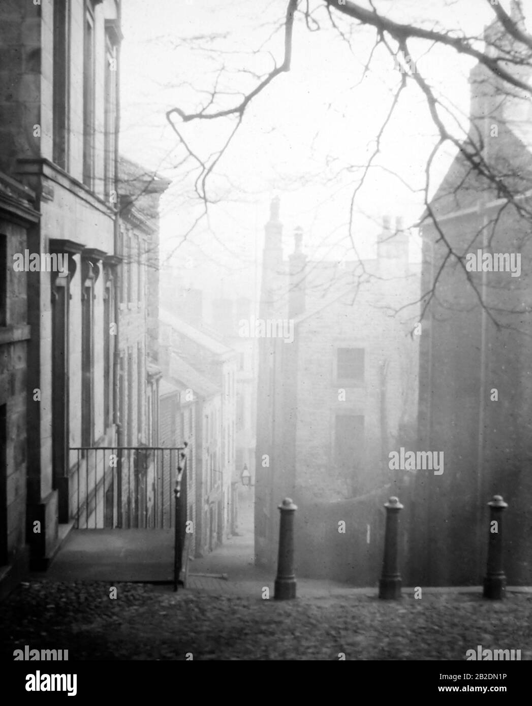 A misty morning in Lancaster, early 1900s Stock Photo
