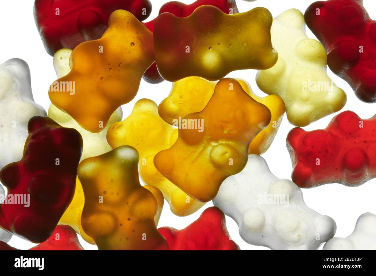 Multicolored bear candy on a white background Stock Photo