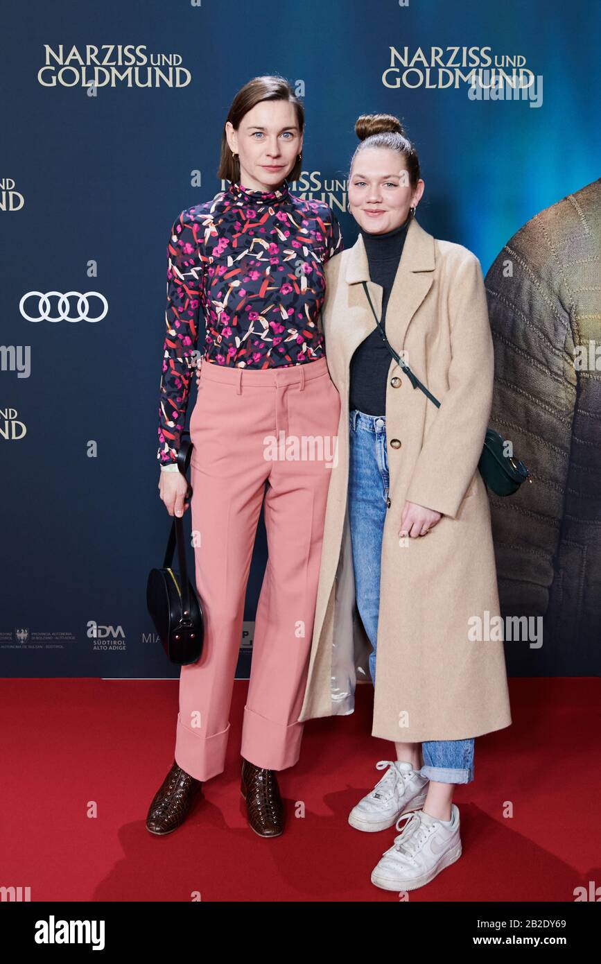 Berlin, Germany. 02nd Mar, 2020. The actress Christiane Paul (l) came with her daughter Mascha Paul to the world premiere 'Narcissus and Goldmund' at the Zoo Palast. Credit: Annette Riedl/dpa/Alamy Live News Stock Photo