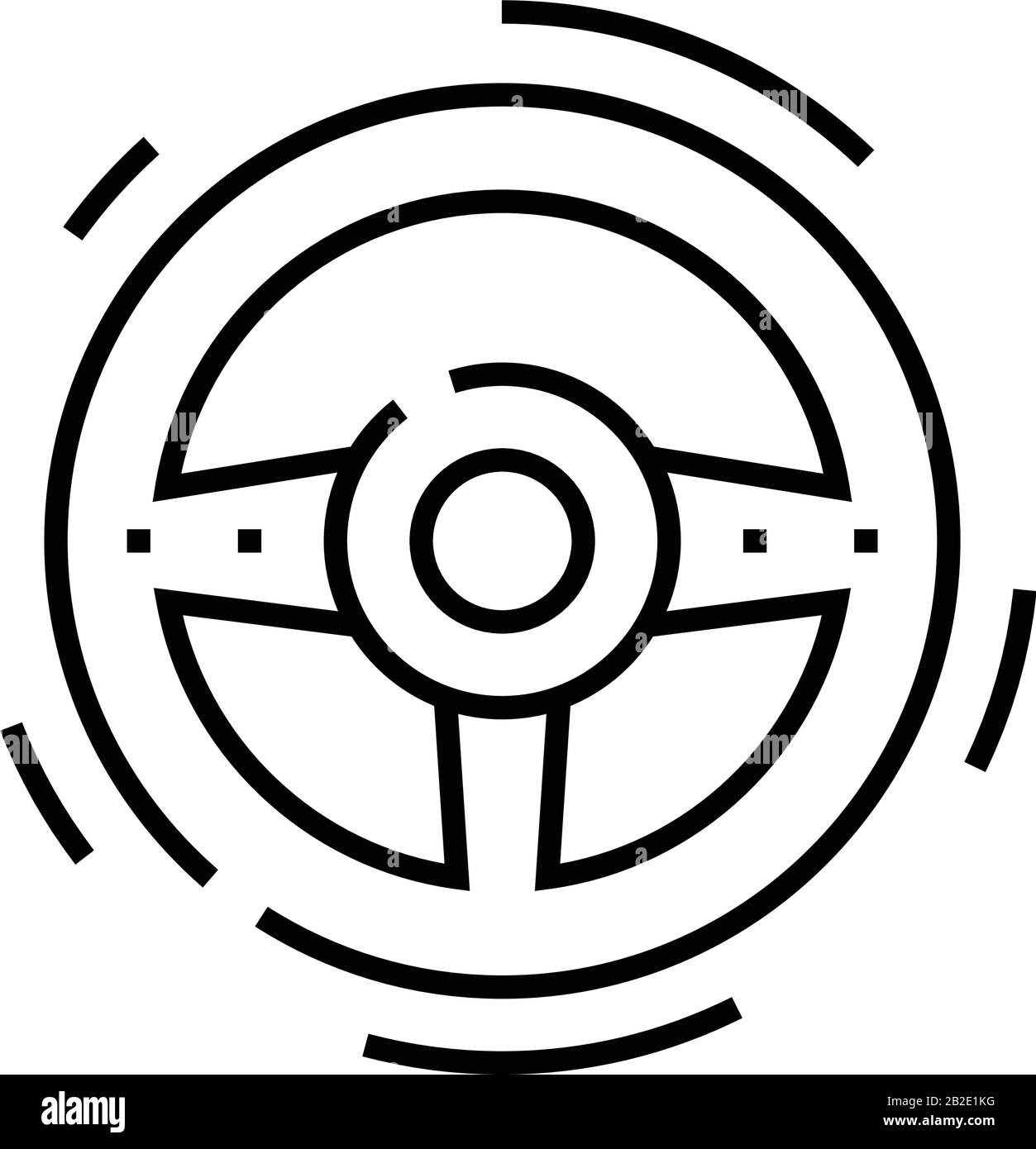 Steering wheel line icon, concept sign, outline vector illustration