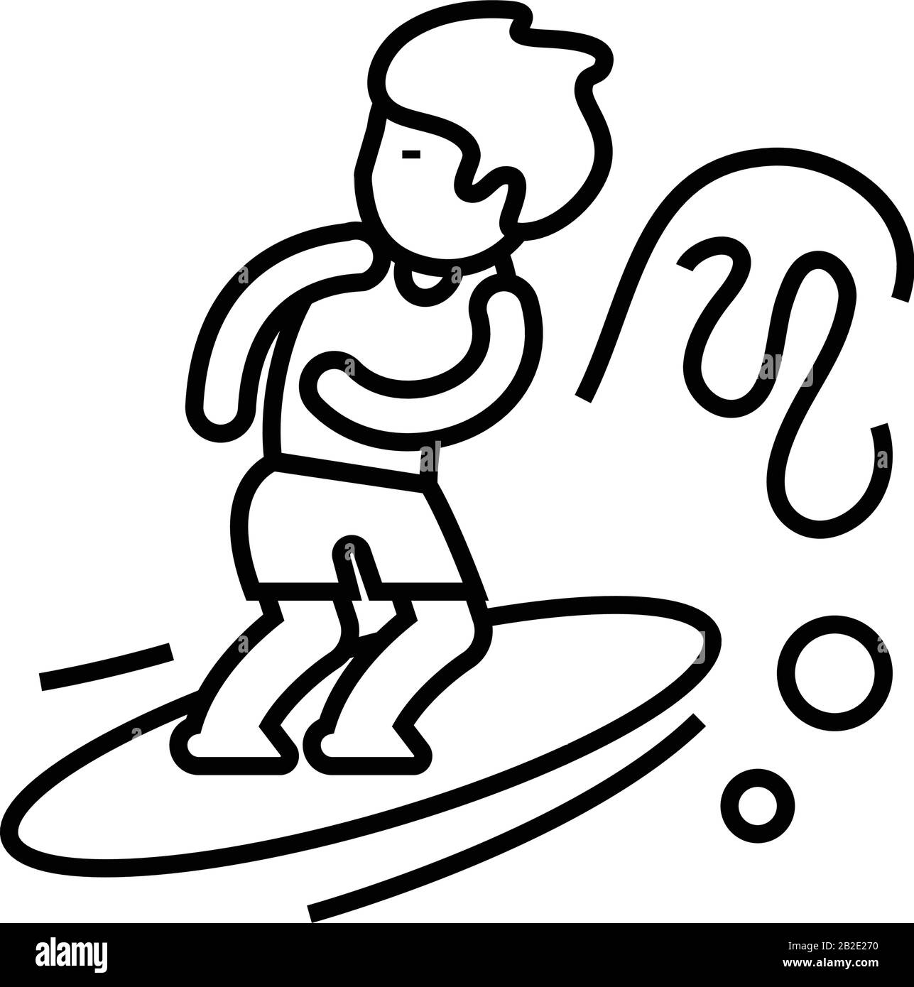 Surfer line icon, concept sign, outline vector illustration, linear ...