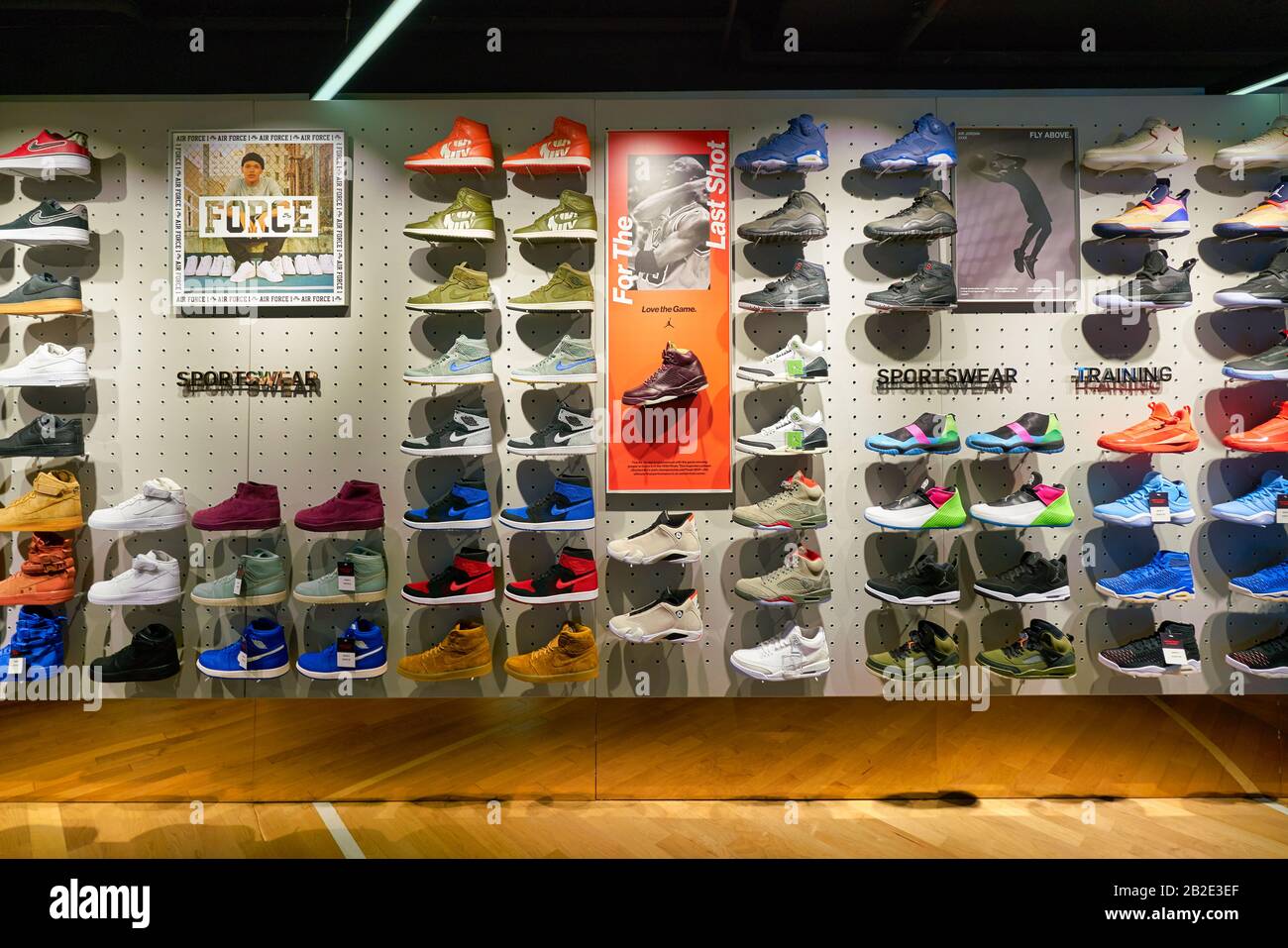 HONG KONG, CHINA - CIRCA JANUARY, 2019: interior shot of a Foot Locker  store in Hong Kong. Foot Locker Retail, Inc. is an American sportswear and  foot Stock Photo - Alamy