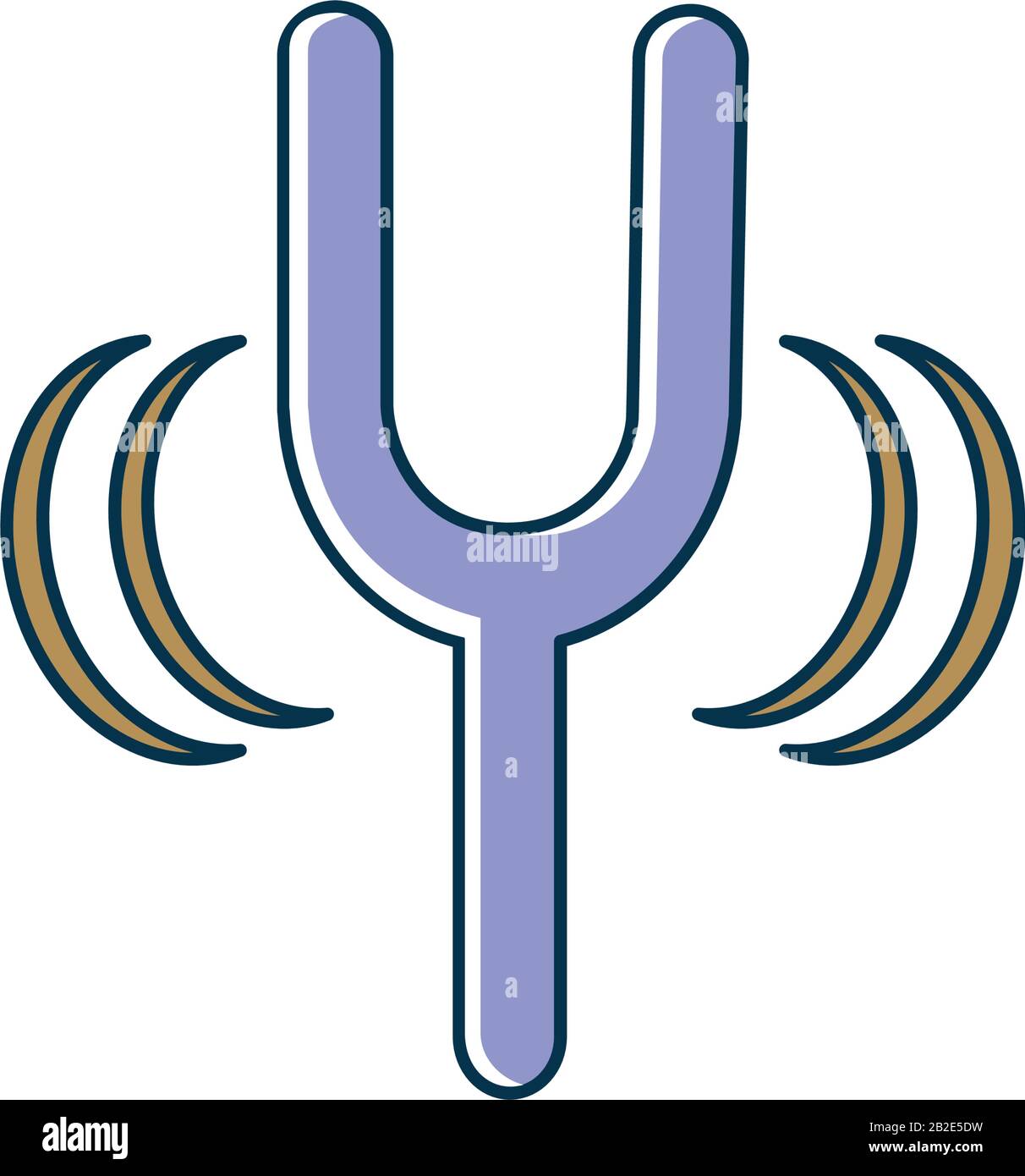 tuning fork melody sound music vector illustration line and fill style