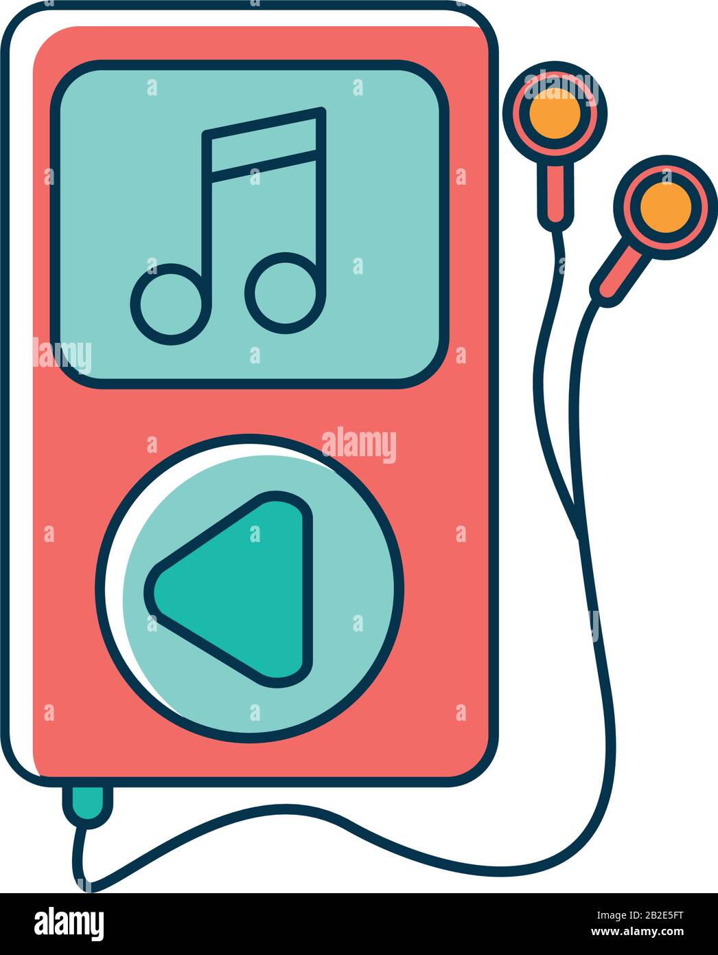 mp3 earphones note device melody sound music vector illustration line ...