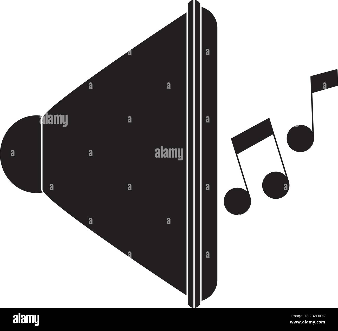speaker volume note melody sound music vector illustration silhouette