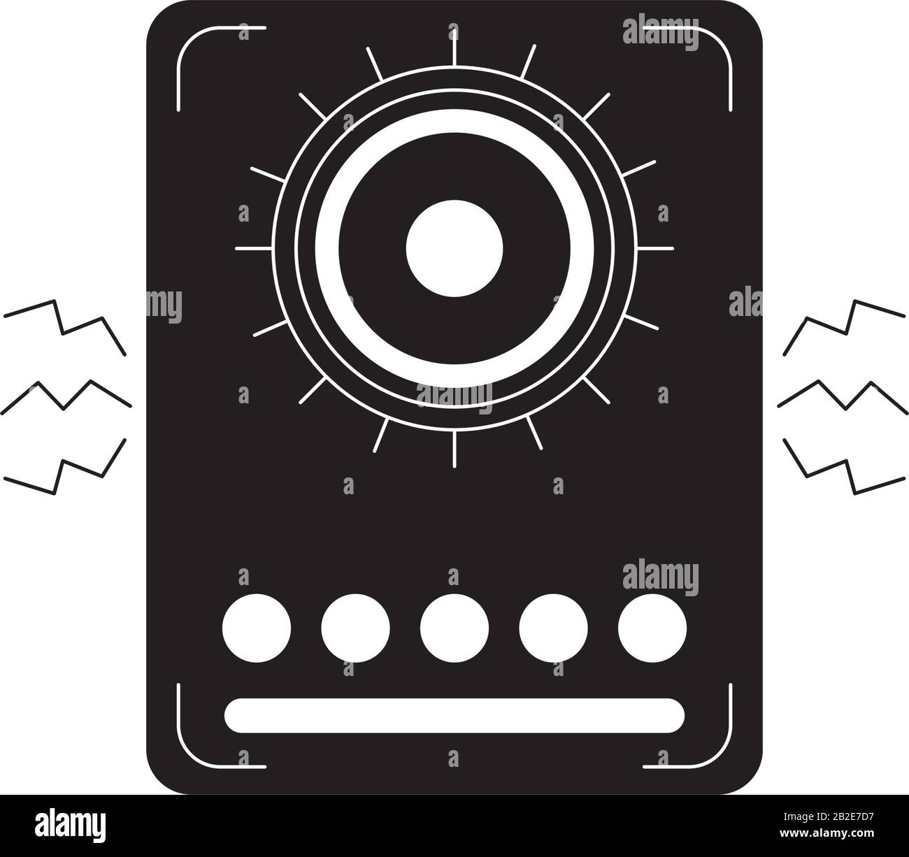 speaker noise melody sound music vector illustration silhouette style