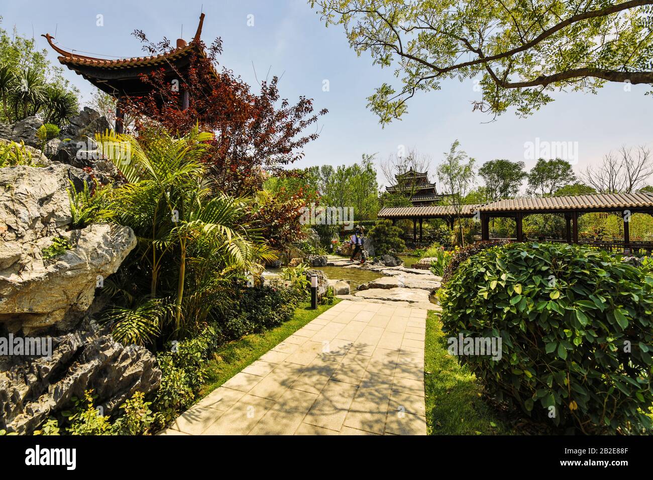 Traditional Chinese City Garden Park in Beijing Stock Photo Alamy