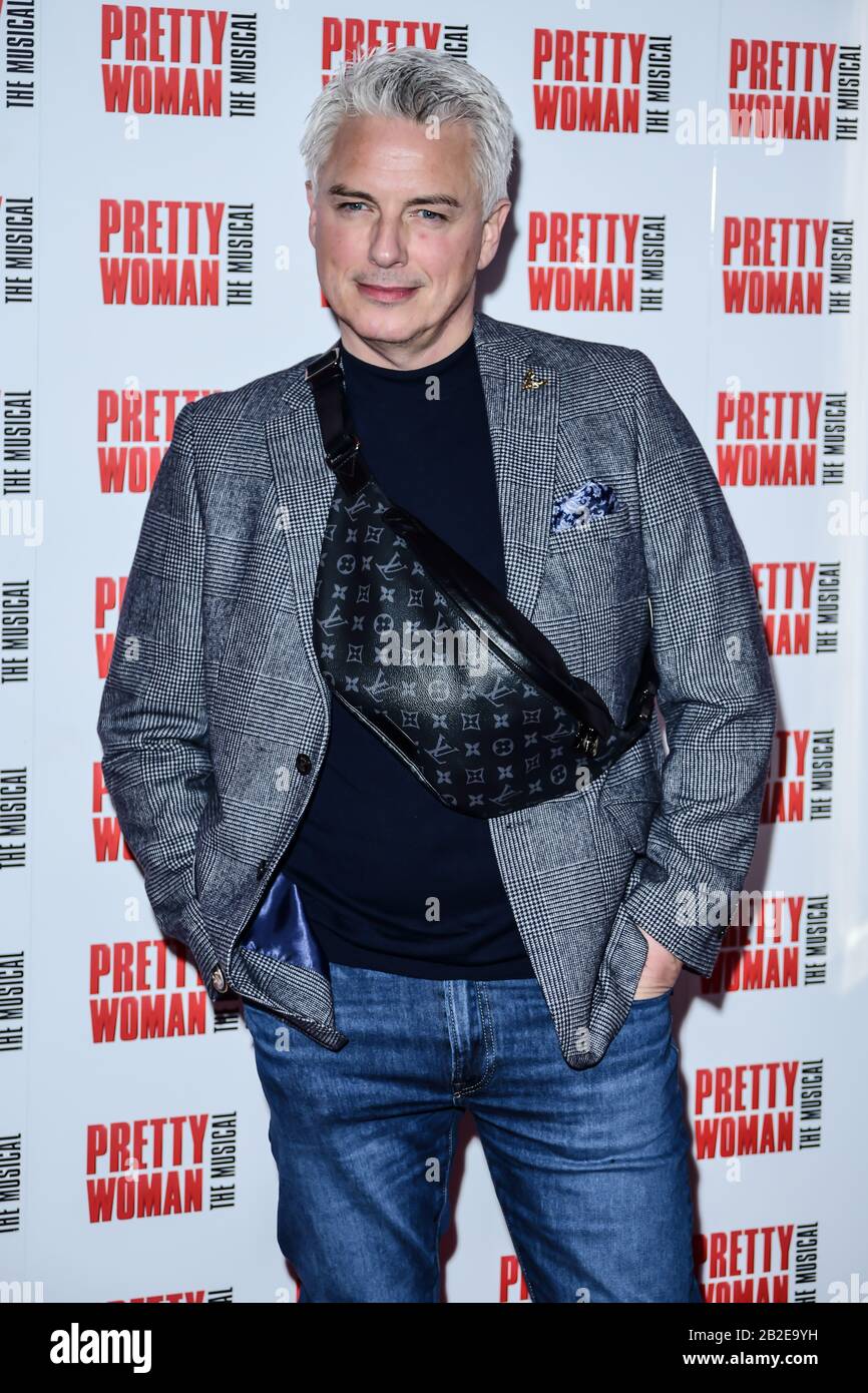 London, UK. 02nd Mar, 2020. John Barrowman Arrivals at Pretty Woman The  Musical press night at Piccadilly Theatre on 2nd March 2020, London, UK.  Credit: Picture Capital/Alamy Live News Stock Photo - Alamy