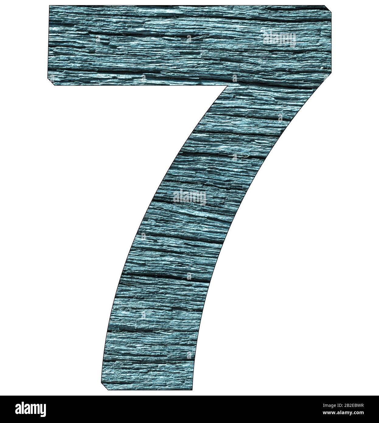 number 7 on wooden background with blue tone Stock Photo - Alamy