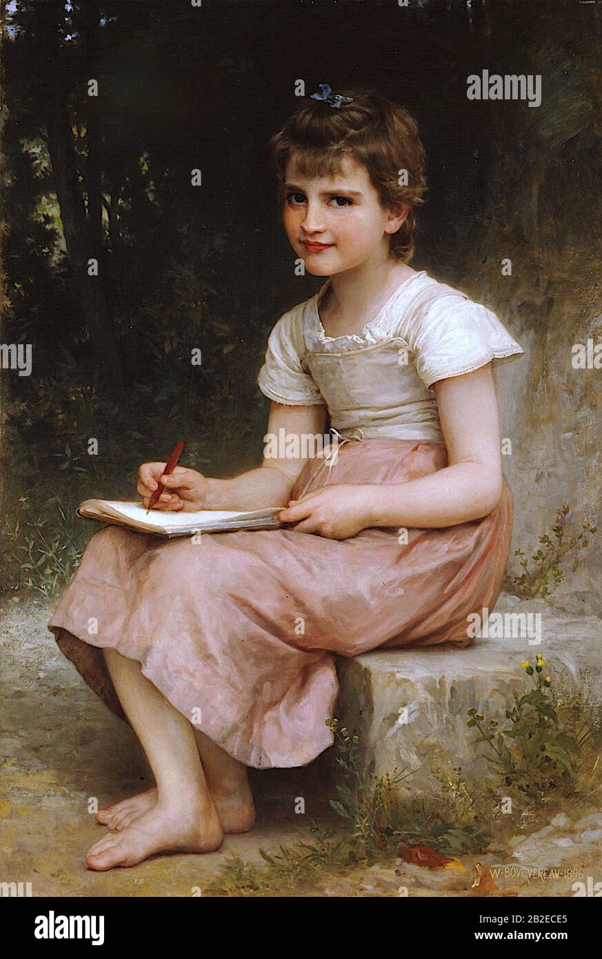 A Calling (1896) French Academic painting by William-Adolphe Bouguereau - Very high resolution and quality image Stock Photo