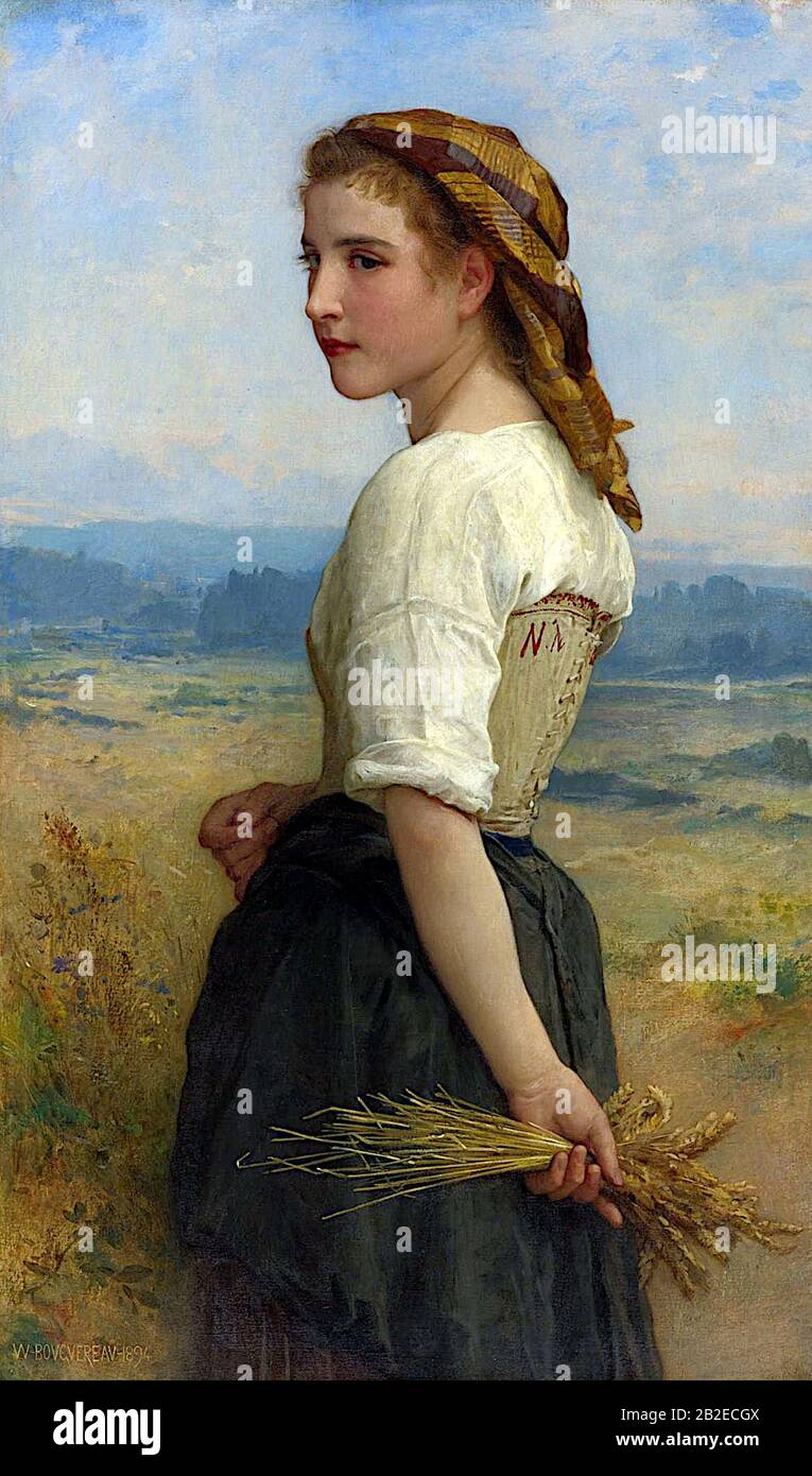 Gleaner (Glaneuse) (1894) French Academic painting by William-Adolphe Bouguereau - Very high resolution and quality image Stock Photo