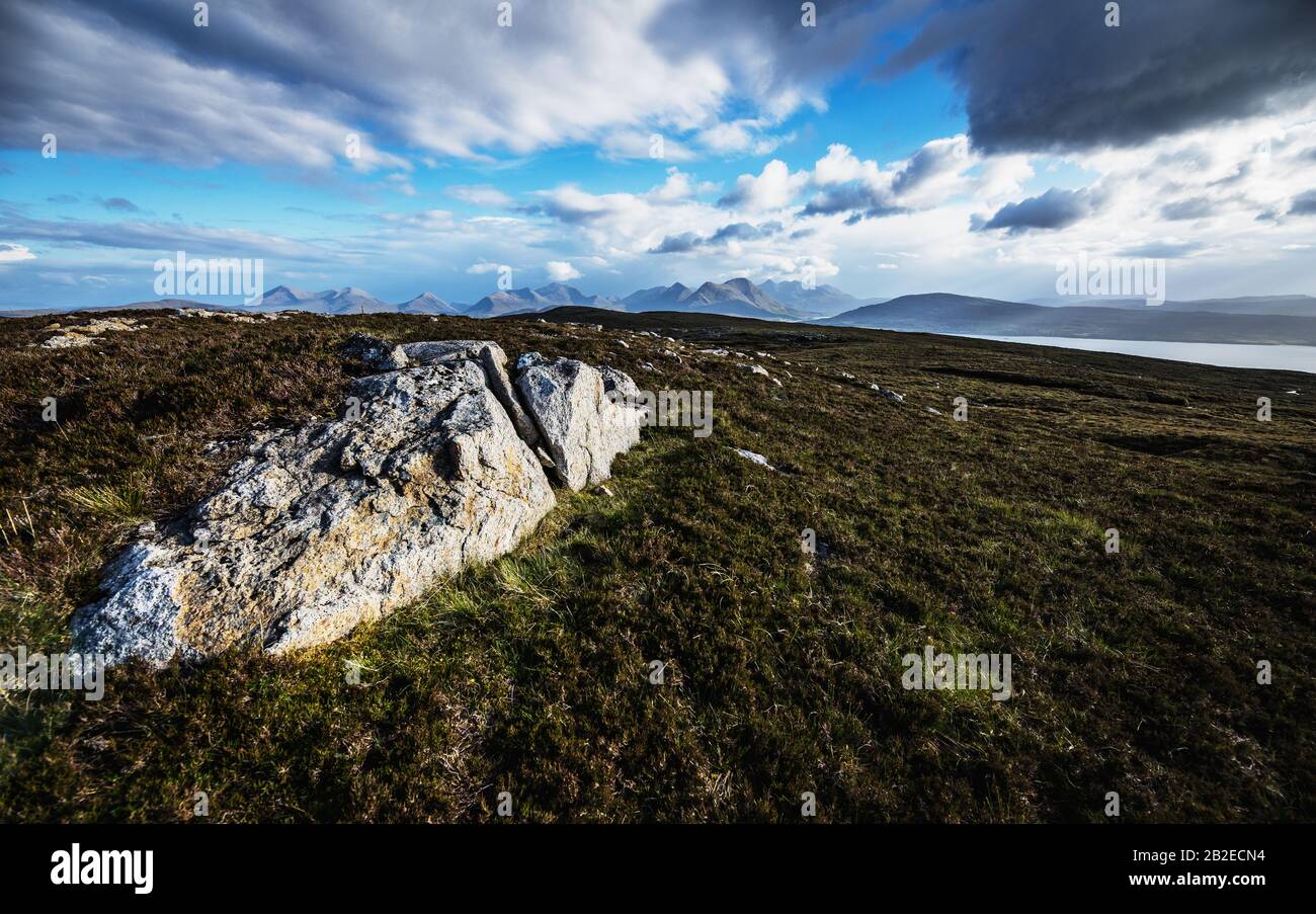 Beautiful scenic landscape of Scotland nature with mountain rocks Stock ...