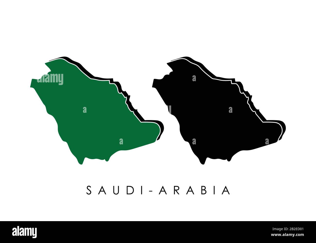 Map of Saudi Arabia Vector Design Template, Editable Stock Vector