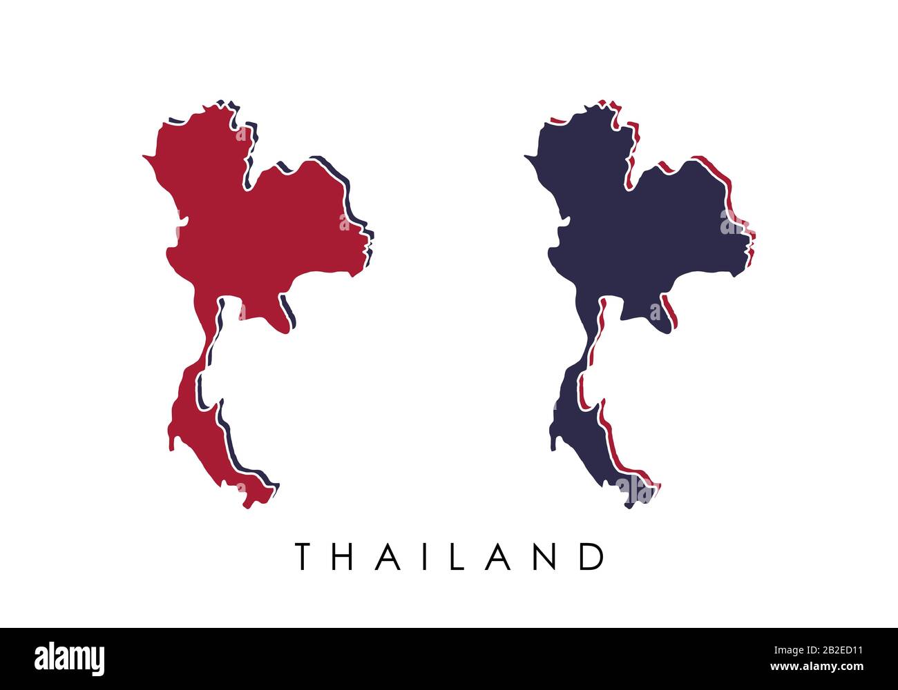 Map of Thailand Vector Design Template, Editable Stock Vector