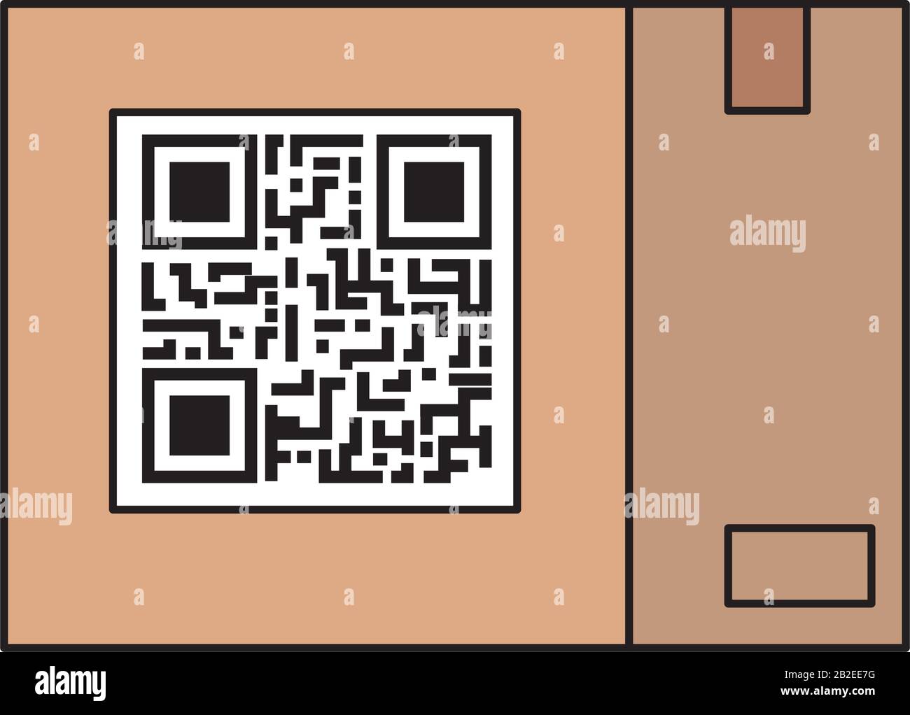 qr code over box vector design Stock Vector Image & Art - Alamy