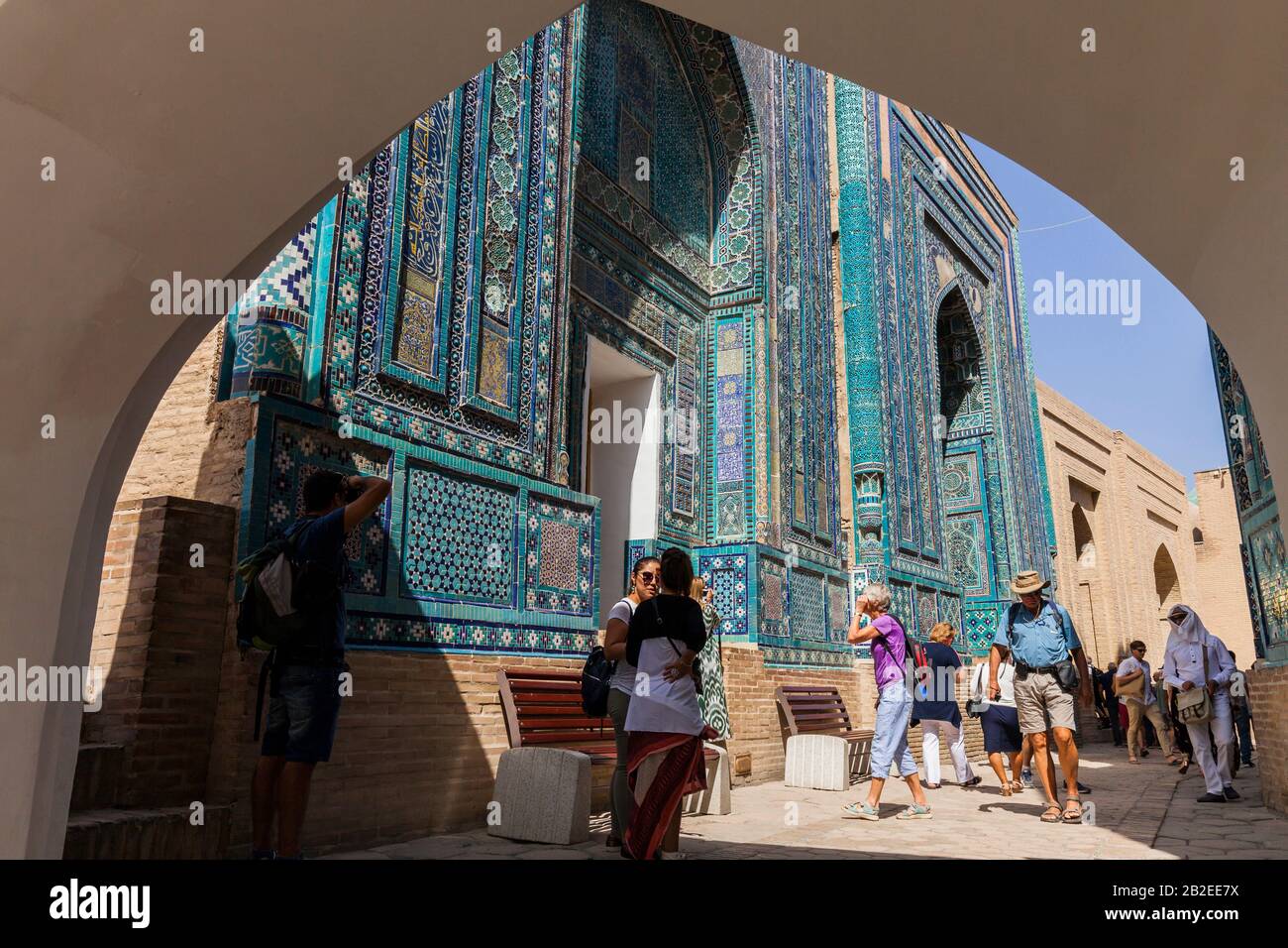 Shah-i-Zinda necropolis, Shahi Zinda Tombs, Samarkand, Uzbekistan, Central Asia, Asia Stock Photo