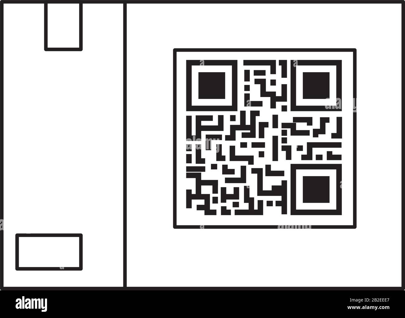 qr code over box vector design Stock Vector Image & Art - Alamy