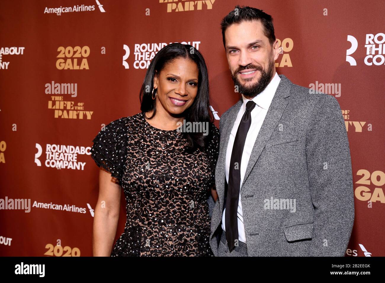 New York, NY, USA. 2nd Mar, 2020. Audra McDonald and Will Swenson at the arrivals for the Roundabout Theatre CompanyÕs 2020 Gala at the Ziegfeld Ballroom on March 2, 2020 in New York City. Credit: Joseph Marzullo/Media Punch/Alamy Live News Stock Photo