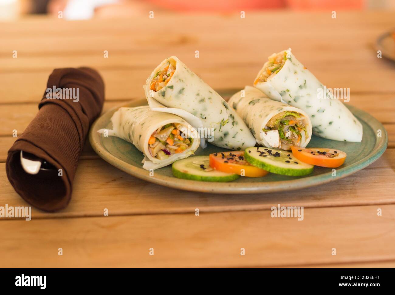 Healthy vegetable lumpia roll Stock Photo