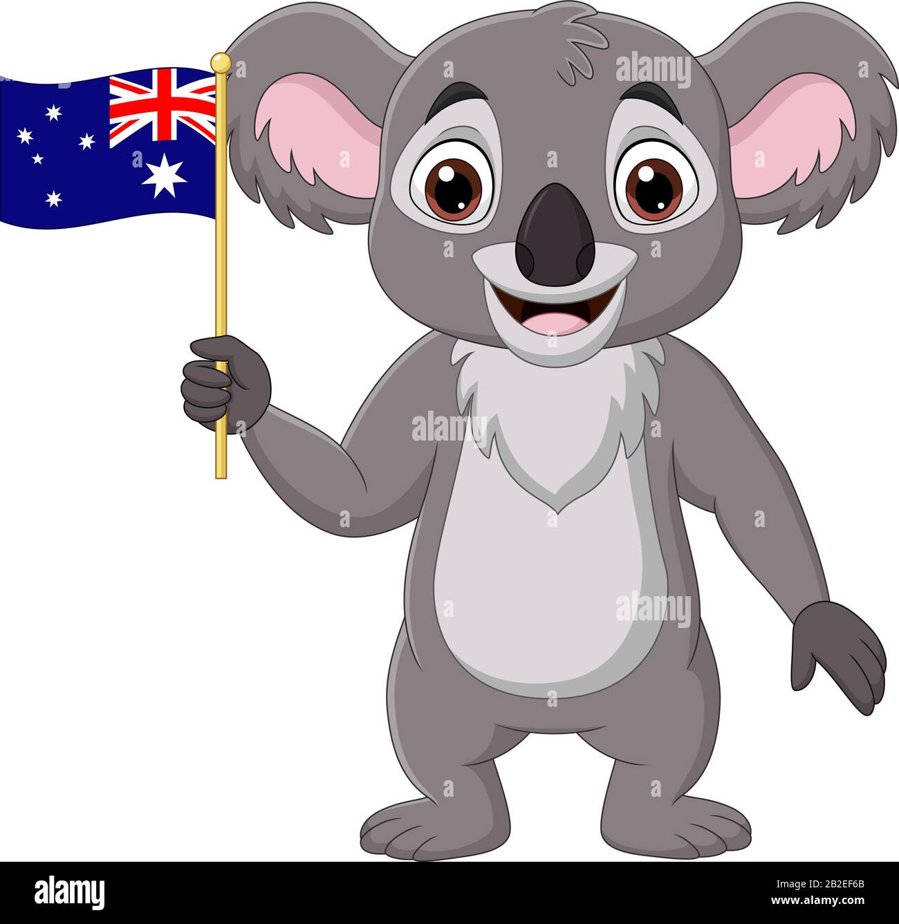 Cartoon Koala holding australian flag Stock Vector Image & Art - Alamy