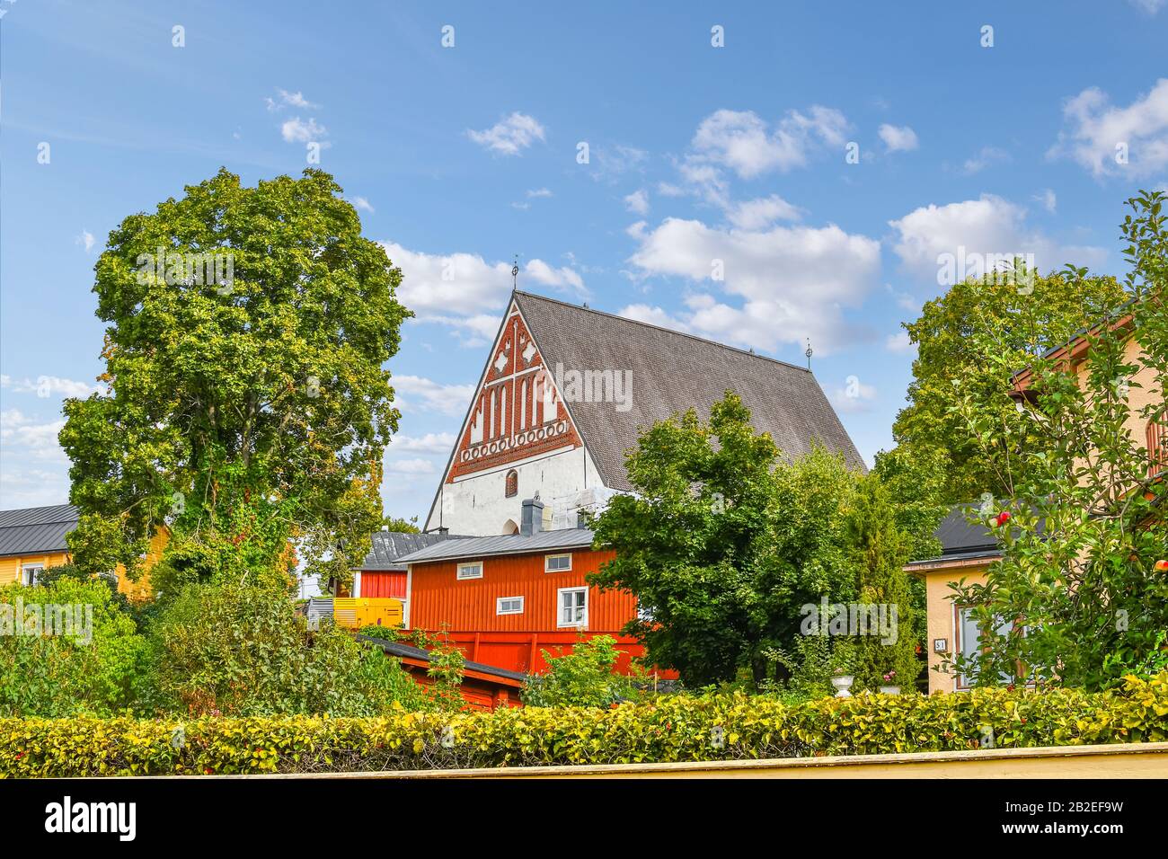 The medieval Lutheran Church in the old town of Porvoo Finland. Stock Photo