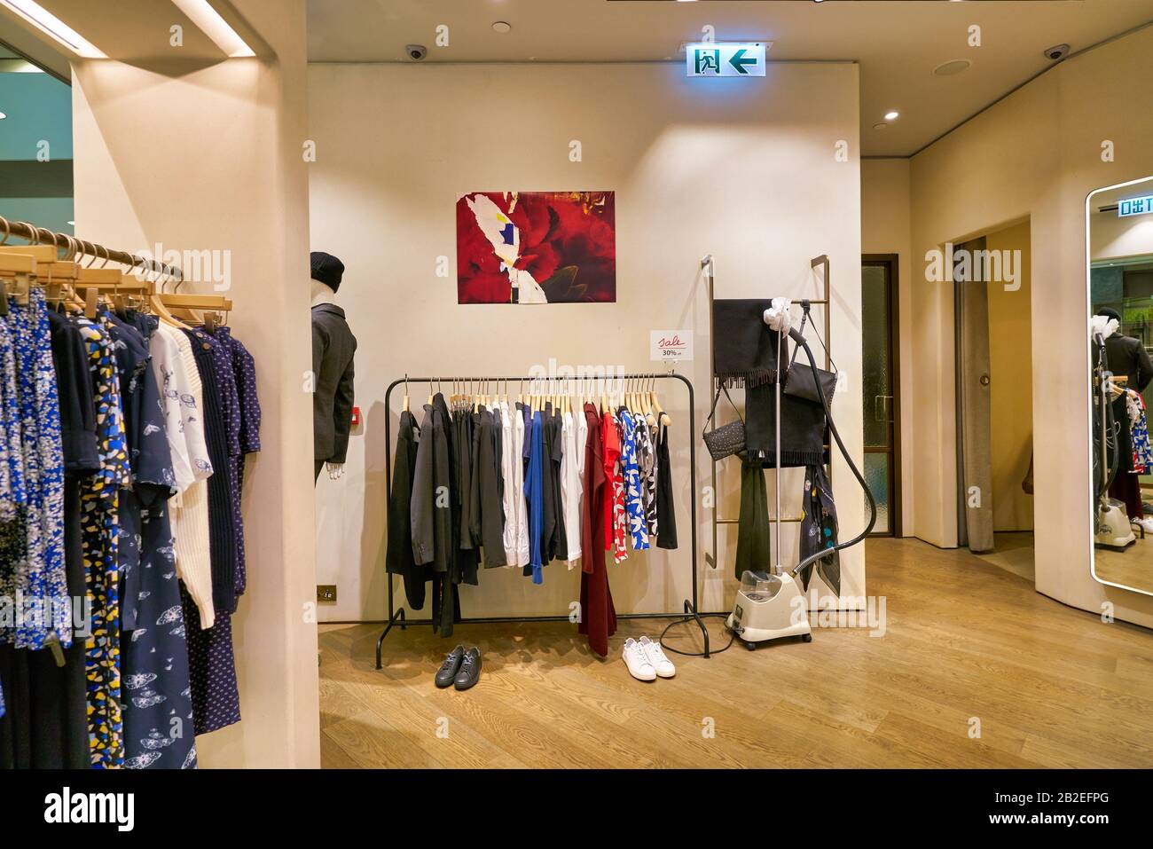 HONG KONG, CHINA CIRCA JANUARY, 2019 interior shot of Agnes B store