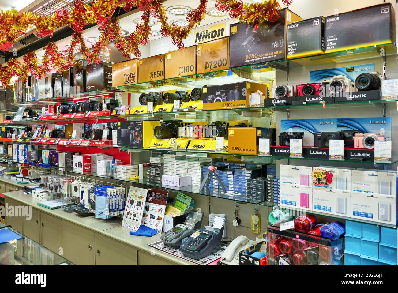 HONG KONG, CHINA CIRCA JANUARY, 2019 cameras on display at a store
