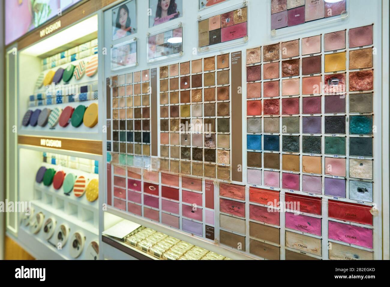 HONG KONG, CHINA - CIRCA JANUARY, 2019: makeup cosmetics on display at an  Innisfree store in Hong Kong. Innisfree is a South Korean cosmetics brand  ow Stock Photo - Alamy
